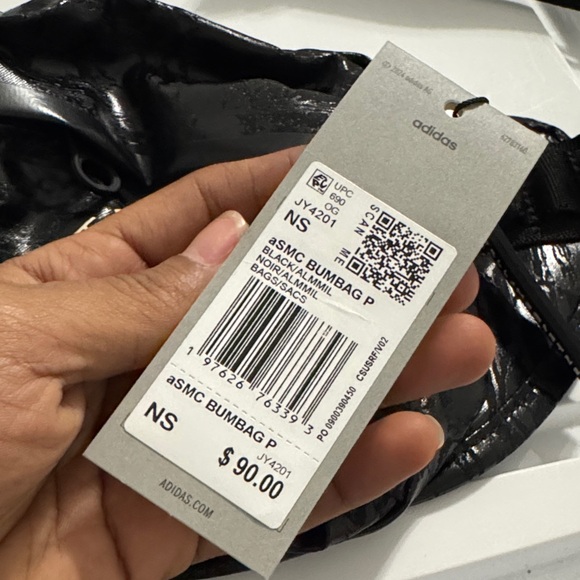 NWT ADIDAS by Stella McCartney BUMBAG SHINE crossbody bag black croc pattern OS - Picture 12 of 14